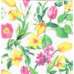 Serwetka -3340- tulipany, żonkile